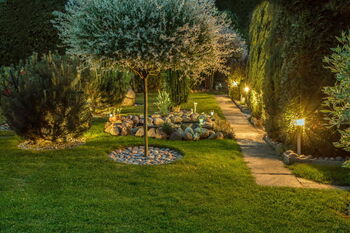 Landscape Lighting in Clyde Hill, Washington by Unique Gardens